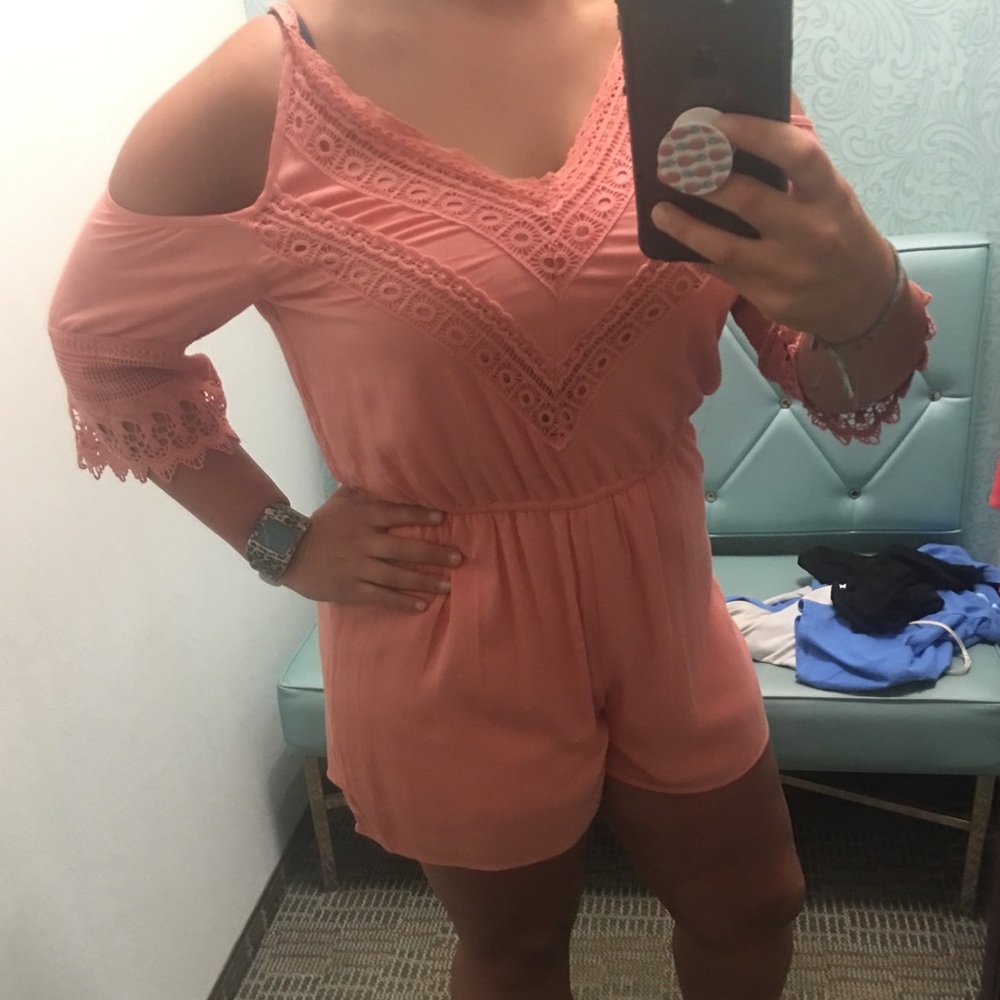 Cold Shoulder Peach Romper